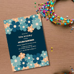 Invitation Retro Peach Dark Green Boho Flower 40th Birthday<br><div class="desc">Belle fleur dans les tons vert et couleur pêche rétro invitation d'anniversaire féminine, </div>