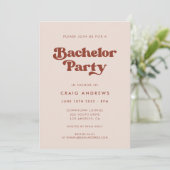 Invitation Retro Peach Pink (Debout devant)