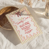 Invitation Retro Peint Bow Bonjour Vingt et un photo Annivers