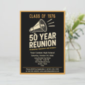 Invitation Retro Pep Rally Style 50 Year Class Reunion (Debout devant)