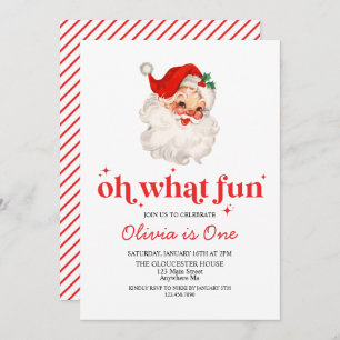 Invitation Retro Père Noël Oh Quel Amusant Anniversaire