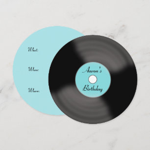 Invitation Retro Personnalisé Anniversaire Vinyl Enregistreme