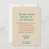 Invitation Rétro personnalisé soit ma demoiselle (Dos)