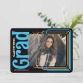 Invitation Retro Photo Graduation (Debout devant)
