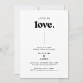 Invitation Retro Photo Love Is Love LGBT Mariage (Devant)