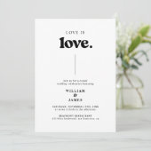 Invitation Retro Photo Love Is Love LGBT Mariage (Debout devant)