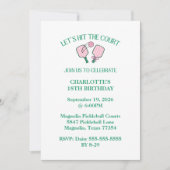 Invitation Retro Pickleball Frappons à la Cour Anniversaire (Devant)