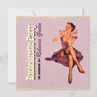 Invitation rétro pin girl rockabilly bachelorette fête