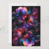 Invitation Retro Pink Blue Neon Floral 40e anniversaire (Dos)