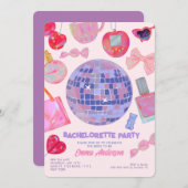 Invitation Retro Pink Disco yk2 esthétique Bachelortie (Devant / Derrière)