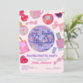 Invitation Retro Pink Disco yk2 esthétique Bachelortie (Debout devant)