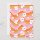 Invitation Retro Pink Groovy Daisy Floral Graduation Party  (Dos)