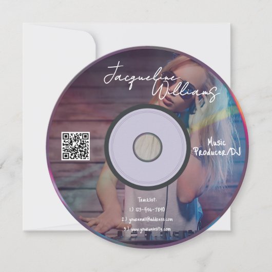 Invitation Retro Pink Music Producer CD DJ Business Card (Devant)