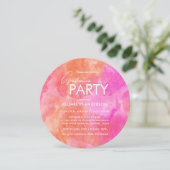 Invitation Retro Pink Orange Disco Ball fête de graduation (Debout devant)