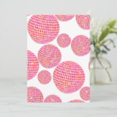 Invitation Retro Pink Orange Disco Ball fête de graduation (Debout devant)