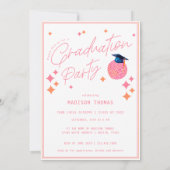 Invitation Retro Pink Orange Disco Ball fête de graduation (Dos)