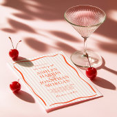 Invitation Retro Pink & Orange Striped Wedding
