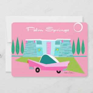 Invitation Retro Pink Palm Springs