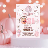 Invitation Retro Pink Photo Halloween Éffrayant Un 1er Annive