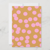 Invitation Retro Pink Poka Dot Bridal Brunch Douche moderne (Dos)