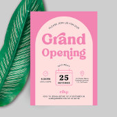 Invitation Retro Pink Trendy Arch New Business Grand Ouvertur