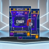Invitation Retro Pixels Jeu vidéo Arcade Anniversaire