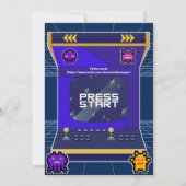 Invitation Retro Pixels Jeu vidéo Arcade Anniversaire (Dos)