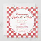 Invitation Retro Pizzeria Pizza Party Italien Anniversaire (Devant)