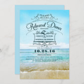 Invitation Retro plage bleu ombre dîner de répétition invitat (Devant / Derrière)