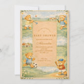Invitation Retro Playground Teddy Bears Baby Shower (Devant)