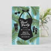 Invitation Retro Pool en maillot de bain (bleu) (Debout devant)