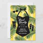 Invitation Retro Pool Pool en maillot de bain (jau (Devant)