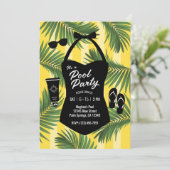 Invitation Retro Pool Pool en maillot de bain (jau (Debout devant)