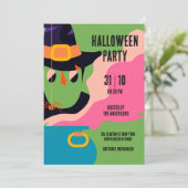 Invitation Retro Pop Halloween Costume Vintage fête (Debout devant)
