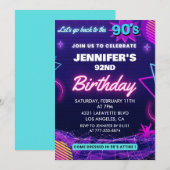 Invitation rétro pour 92e anniversaire Retour aux (Devant / Derrière)