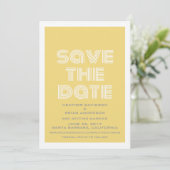 Invitation rétro pour annoncer la date, Jaune (Debout devant)