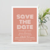 Invitation rétro pour annoncer la date, Orange (Debout devant)