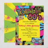 Invitation rétro pour fête d'anniversaire des anné (Devant / Derrière)