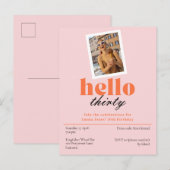 Invitation rétro pour les 30 ans de Peach "Hello t (Devant / Derrière)