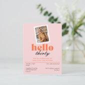 Invitation rétro pour les 30 ans de Peach "Hello t (Debout devant)