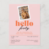 Invitation rétro pour les 40 ans de Peach "Hello f (Devant)