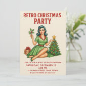 Invitation rétro pour soirée de Noël | Pin-Up vint (Debout devant)