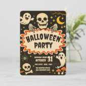 Invitation rétro pour soirée Halloween (Debout devant)