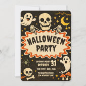 Invitation rétro pour soirée Halloween (Devant)