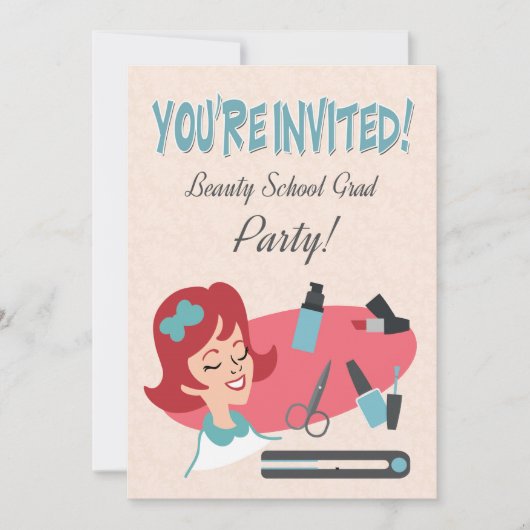 Invitation rétro pour une fête de fin d'études de  (Devant)