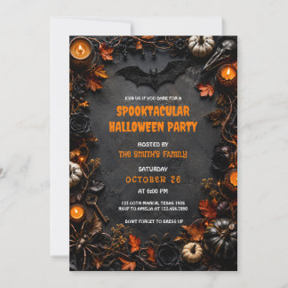 Invitation rétro pour une soirée Halloween, gothiq