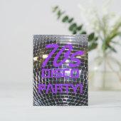 Invitation Rétro pourpre de partie des années 70 de la soirée (Debout devant)