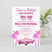 Invitation Retro Pretty Rose Malibu Stars Anniversaire (Debout devant)