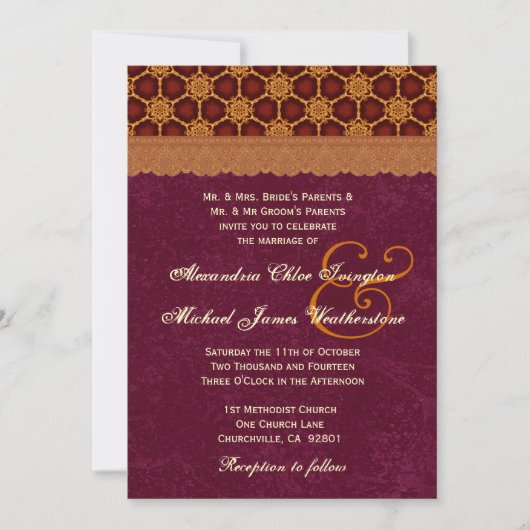 Invitation Rétro profil sous convention astérisque d'or et de (Devant)
