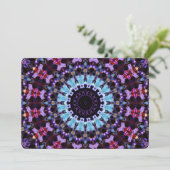 Invitation Retro Psychedelic Mandala Trippy Hippie Boho Chic (Debout devant)